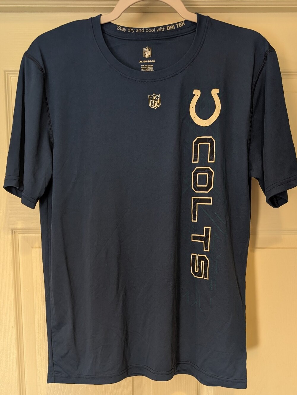 NFL Boys XL 18 Indianapolis Colts DRI TEK Blue Performance T-Shirt